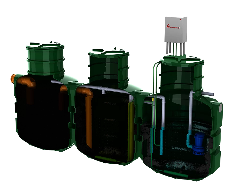 oczyszczalnia przydomowa przekrój